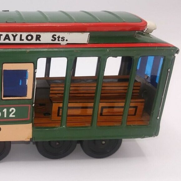 Vtg San Fran Bay Taylor Powell Mason #512 Tin Friction Trolley Cable Car Train - Picture 8 of 12